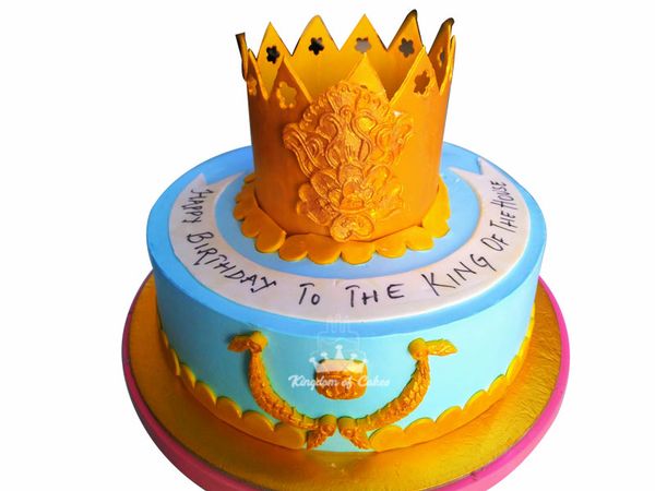 Baby Blue Crown Cake | Birthday Cake In Dubai | Cake Delivery – Mister Baker